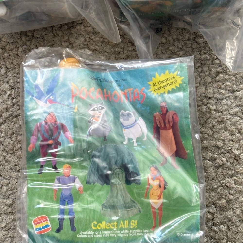 Burger King Kids Meal Pocahontas  Vintage 1995 Lot Of Three Sealed New Toys - Picture 3 of 8